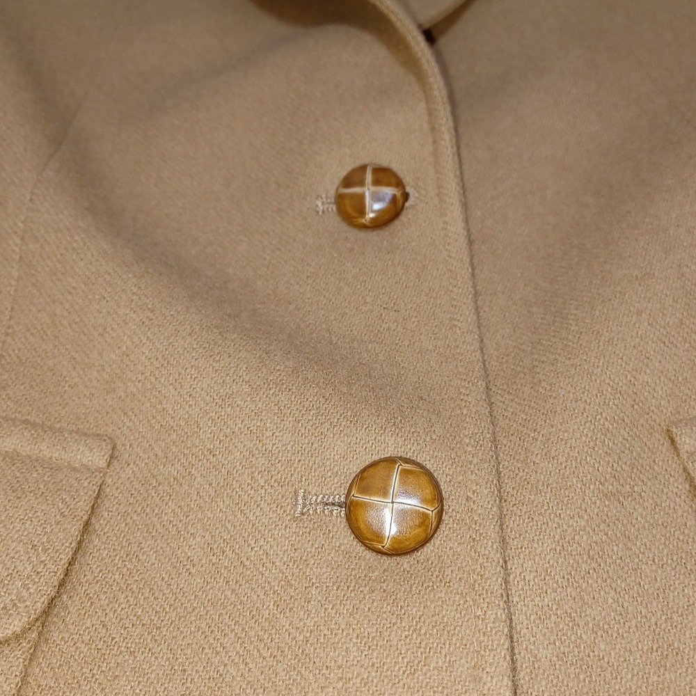 VTG Bretton Place Blazer Womens 8 Camel 100% Wool USA Academia Preppy Classic - Picture 3 of 12